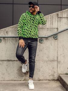 Men's Printed Hoodie Black-Green Bolf HW2320