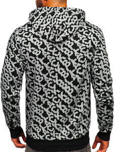 Men's Printed Hoodie Black-Grey Bolf HW2320