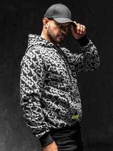 Men's Printed Hoodie Black-Grey Bolf HW2320A1