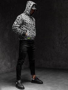 Men's Printed Hoodie Black-Grey Bolf HW2320A1