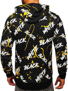 Men's Printed Hoodie Black-Yellow Bolf 141033