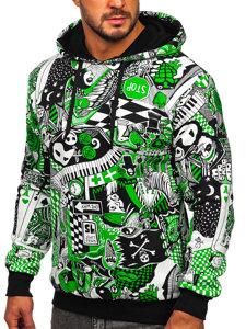 Men's Printed Hoodie Green Bolf 141035