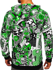 Men's Printed Hoodie Green Bolf 141035