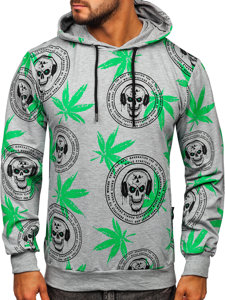 Men's Printed Hoodie Grey Bolf 6424