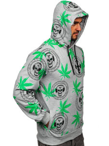 Men's Printed Hoodie Grey Bolf 6424