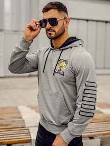 Men's Printed Hoodie Grey Bolf HM611A