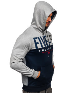 Men's Printed Hoodie Navy Blue Bolf HY972