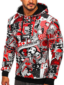 Men's Printed Hoodie Red Bolf 141035