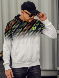 Men's Printed Hoodie White Bolf HM258