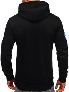 Men's Printed Kangaroo Hoodie Black Bolf 14600