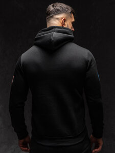 Men’s Printed Kangaroo Hoodie Black Bolf 146956B