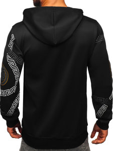 Men's Printed Kangaroo Hoodie Black Bolf 8B999