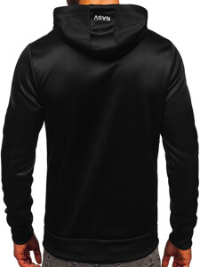 Men's Printed Kangaroo Hoodie Black Bolf HM1073