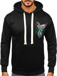 Men's Printed Kangaroo Hoodie Black Bolf M279