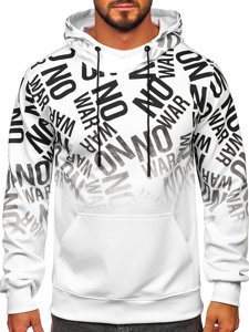 Men's Printed Kangaroo Hoodie Black-White Bolf 8B998