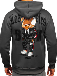 Men's Printed Kangaroo Hoodie Graphite Bolf M287