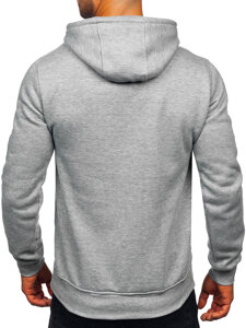 Men's Printed Kangaroo Hoodie Grey Bolf 14602