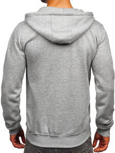 Men's Printed Kangaroo Hoodie Grey Bolf 14603