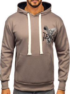 Men's Printed Kangaroo Hoodie Grey Bolf M279