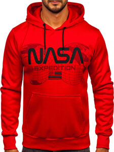 Men's Printed Kangaroo Hoodie Red Bolf HM1073