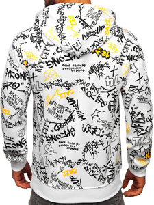 Men's Printed Kangaroo Hoodie White Bolf 8B1101