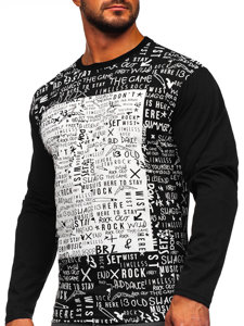 Men's Printed Long Sleeve Top Black Bolf 1213