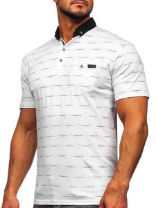 Men's Printed Polo Shirt with a Pocket White Bolf 192472