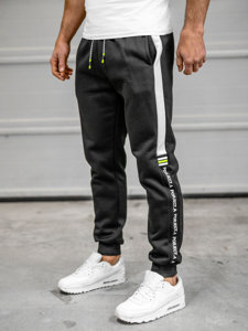 Men's Printed Sweatpants Black-Green Bolf AM125B