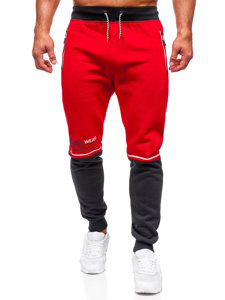 Men's Printed Sweatpants Red Bolf AM85