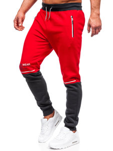 Men's Printed Sweatpants Red Bolf AM85