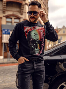 Men's Printed Sweatshirt Black Bolf 6445A