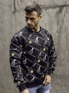 Men's Printed Sweatshirt Black Bolf 8B1110