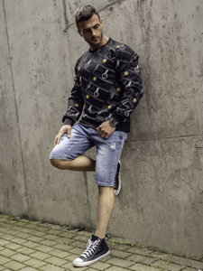 Men's Printed Sweatshirt Black Bolf 8B1110