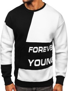 Men's Printed Sweatshirt Black-White Bolf 0003