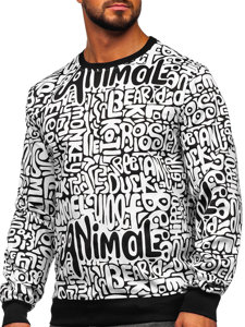 Men's Printed Sweatshirt Black-White Bolf 8B1131