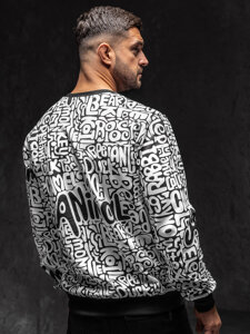 Men's Printed Sweatshirt Black-White Bolf 8B1131A1