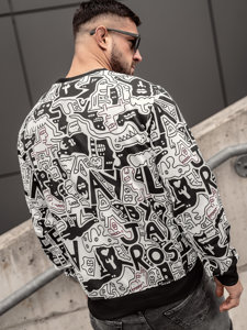 Men's Printed Sweatshirt Black-White Bolf 8B1133A