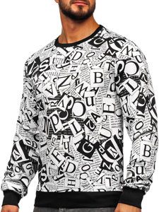 Men's Printed Sweatshirt Black-White Bolf 8B1135