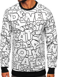 Men's Printed Sweatshirt Black-White Bolf 8B1136