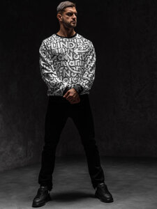 Men's Printed Sweatshirt Black-White Bolf 8B1137A1