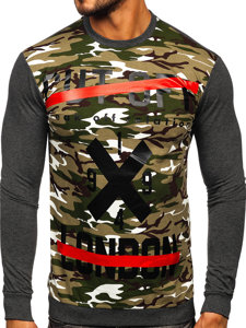 Men's Printed Sweatshirt Camo-Anthracite Bolf 69