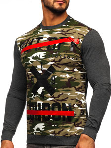 Men's Printed Sweatshirt Camo-Anthracite Bolf 69