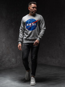 Men's Printed Sweatshirt Grey Bolf 14601A1