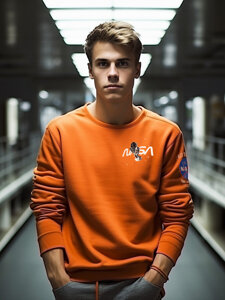 Men's Printed Sweatshirt Orange Bolf 6476A1