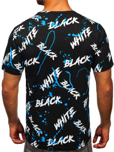 Men's Printed T-shirt Black-Blue Bolf 14939