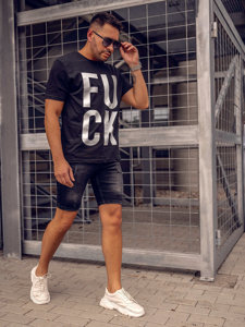 Men's Printed T-shirt Black Bolf 1267A