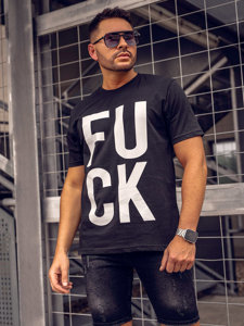 Men's Printed T-shirt Black Bolf 1267A