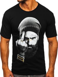 Men's Printed T-shirt Black Bolf 142175