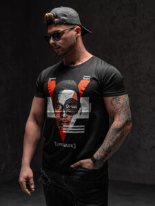 Men's Printed T-shirt Black Bolf KS2552