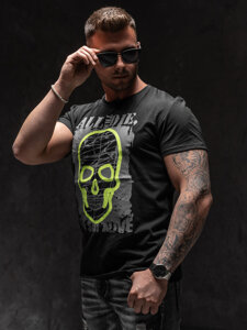 Men's Printed T-shirt Black Bolf Y70007